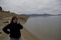  Betty on the phone by Lake Jindabyne