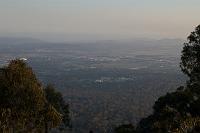  looking towards Fyshwick from Mt Ainslie with Queanbeyan in the background. The haze is from the bushfires