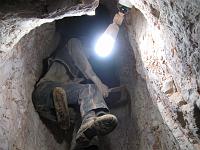  Looking up one of the shafts in an old opal mine (This is not a real person)