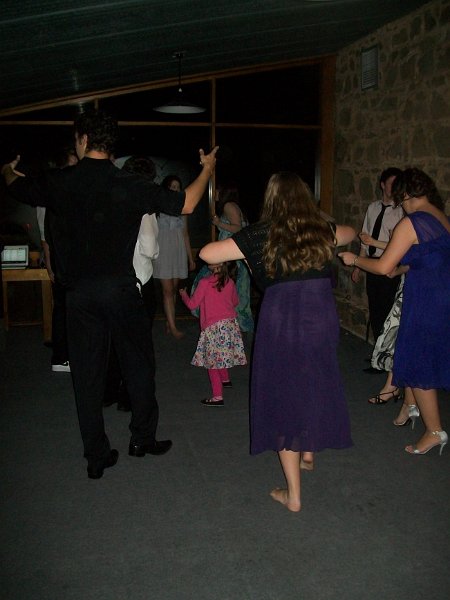 the dancing
afterwards, led by the bride&#39;s niece, (in pink)